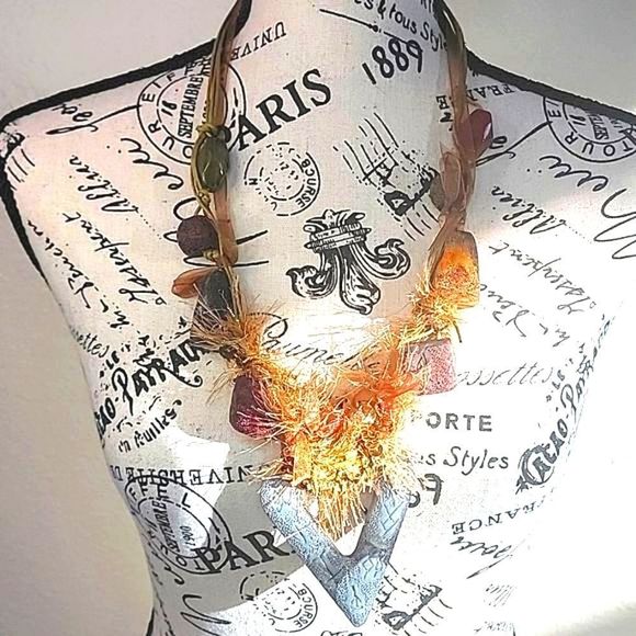 HIEROGLYPHIC TRIBAL NECKLACE - Picture 1 of 8